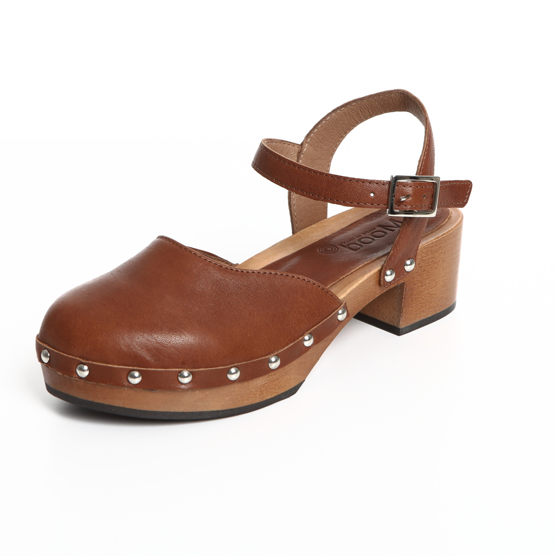 Sandalo in legno basso cuoio - Moodshoes - Scarpe e zoccoli donna made in  italy